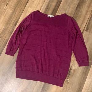 Loft Burgundy Boatneck Sweater (L)